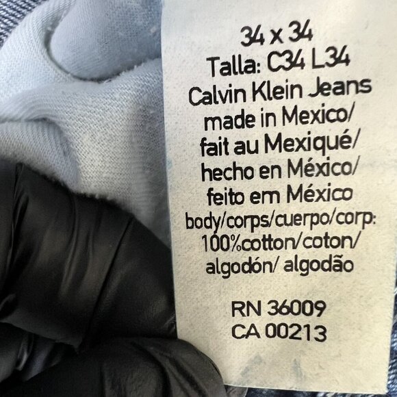 Calvin Klein Jeans Mens 34x34 Rocker Straight Leg Denim Moto Edgy Biker Timeless - Picture 5 of 15